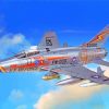 Flying F100 Super Sabre Paint By Numbers