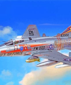 Flying F100 Super Sabre Paint By Numbers