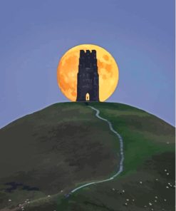 Glastonbury Tor Silhouette Paint By Numbers