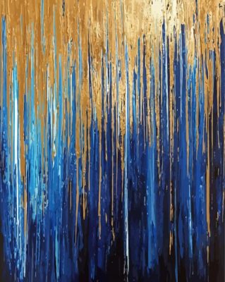 Gold And Blue Art Paint By Numbers