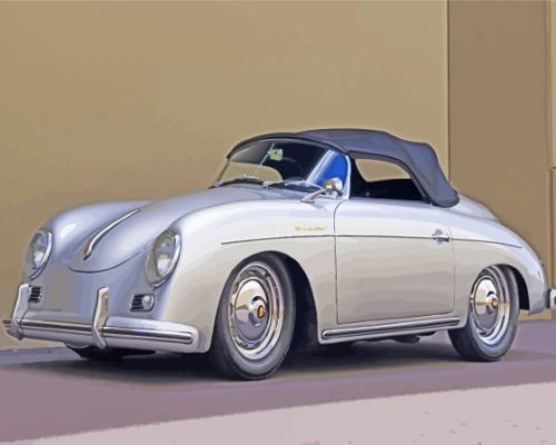 Grey Cabriolet Porsche 356 Paint By Numbers