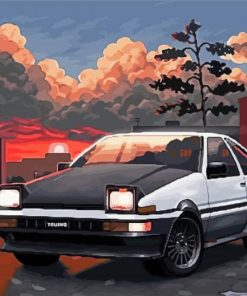 Illustration Toyota Ae86 Trueno Paint By Numbers