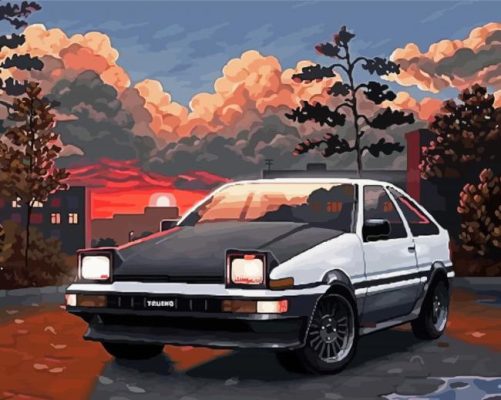 Illustration Toyota Ae86 Trueno Paint By Numbers