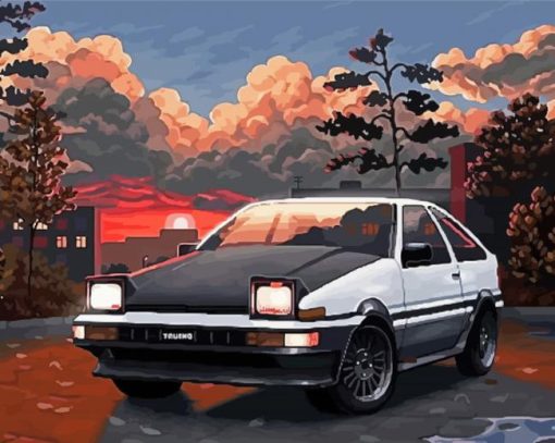 Illustration Toyota Ae86 Trueno Paint By Numbers