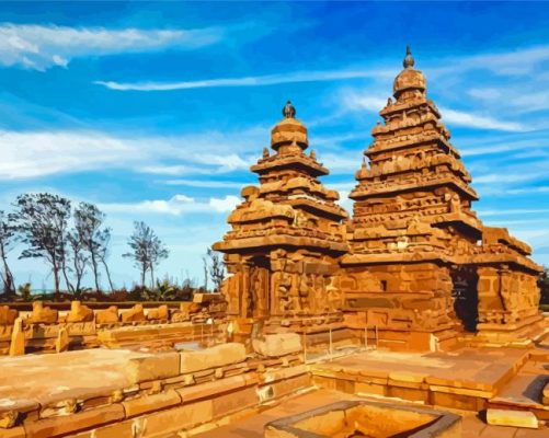 India Chennai Shore Temple Paint By Numbers