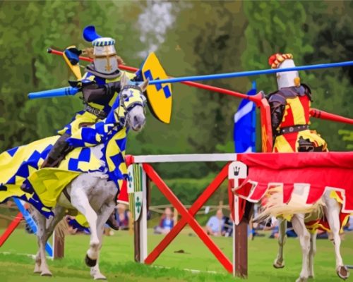 Knights Jousting Paint By Numbers