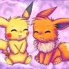 Lovely Pikachu And Eevee Paint By Numbers