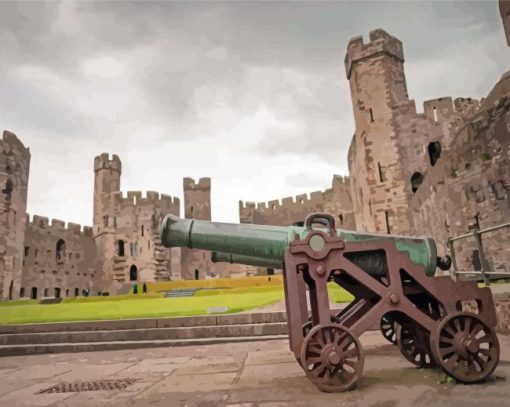 Medieval Carnarvon Castle Paint By Numbers