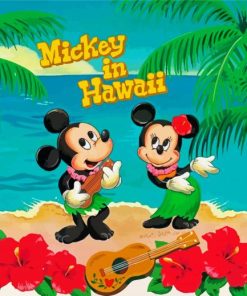 Mickey And Minnie In Hawaii Paint By Numbers