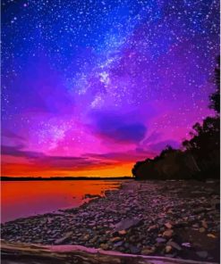 Milky Way Over Moosehead Lake Maine Paint By Numbers