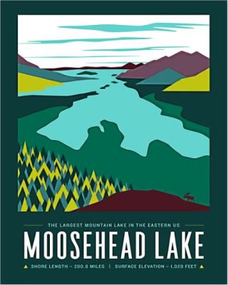 Moosehead Lake Maine US State Poster Paint By Numbers