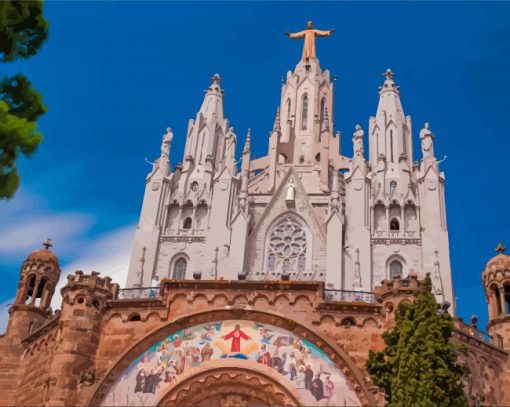 Mount Tibidabo Barcelona Spain Paint By Numbers