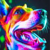 Neon Dog Paint By Numbers