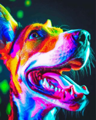 Neon Dog Paint By Numbers