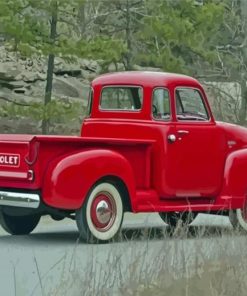 Old Red Truck Paint By Numbers