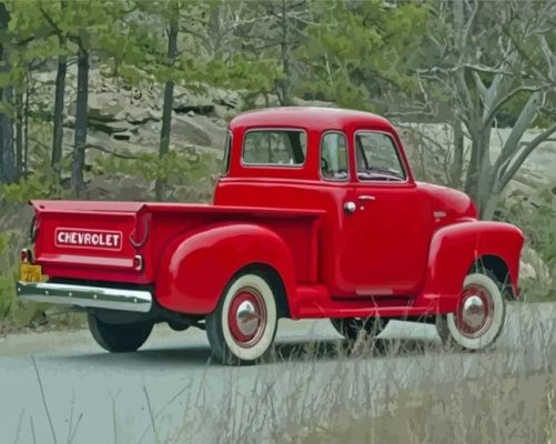 Old Red Truck Paint By Numbers