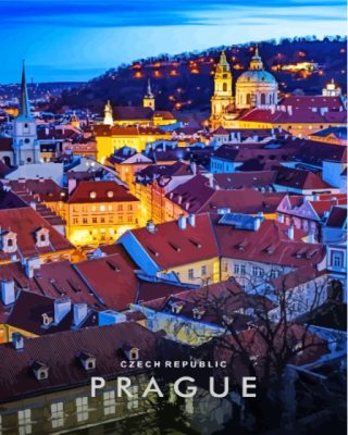 Prague By Night Poster Paint By Numbers