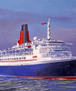 Qe2 British Ocen Liner Paint By Numbers