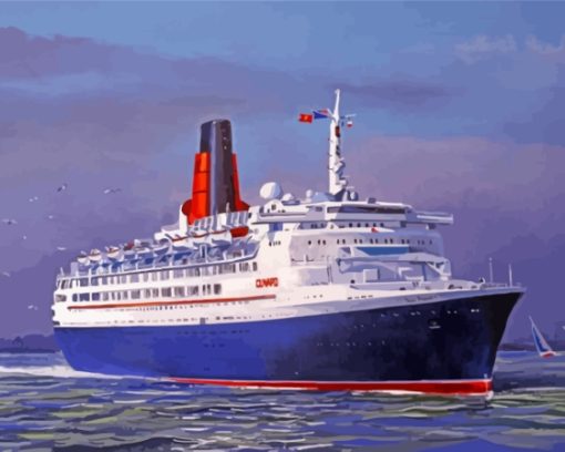 Qe2 British Ocen Liner Paint By Numbers