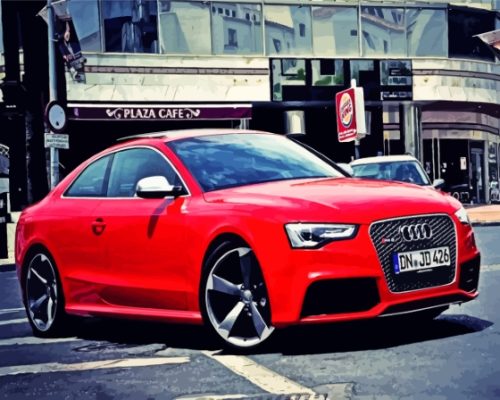 Red Audi Rs5 In The Street Paint By Numbers