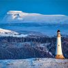 Snowy Ulverston Lighthouse Paint By Numbers