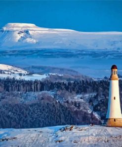 Snowy Ulverston Lighthouse Paint By Numbers