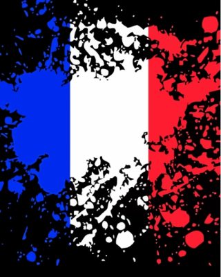 Splatter France Flag Paint By Numbers