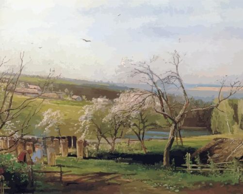 Spring Village View Savrasov Paint By Numbers