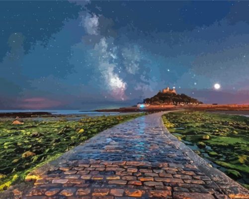 St Michaels Mount At Night Paint By Numbers