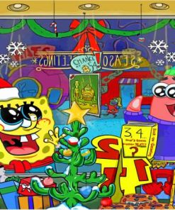 Star And SpongeBob Christmas Paint By Numbers