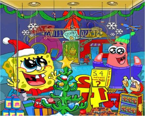 Star And SpongeBob Christmas Paint By Numbers