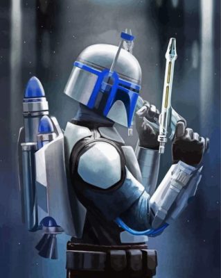 Star Wars Mandalorian Jango Fett Paint By Numbers