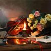 Still Life With Roses And Violin Paint By Numbers