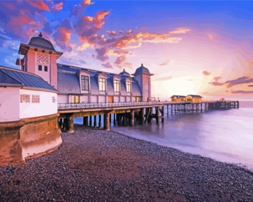 Sunset At Penarth Pier Paint By Numbers