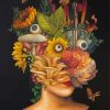 Surrealist Flowers Woman Face Paint By Numbers