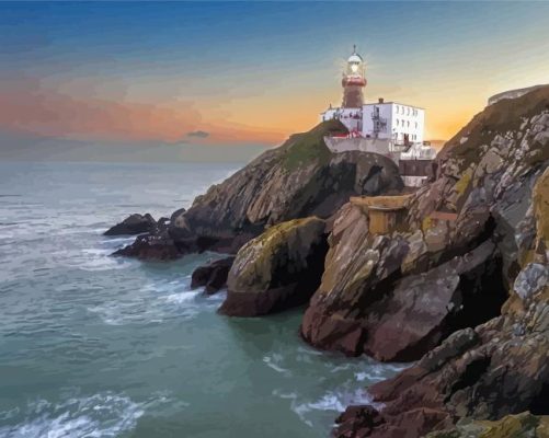 The Baily Lighthouse Howth Paint By Numbers