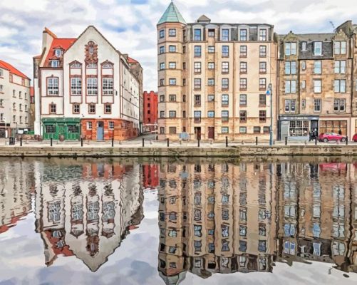 The Shore Leith Water Reflection Paint By Numbers