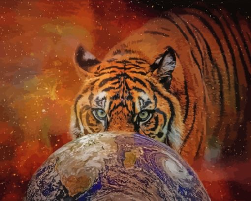 Tiger And Earth Art Paint By Numbers