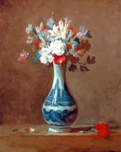 Vase Of Flowers Jean Simeon Chardin Paint By Numbers