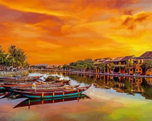 Vietnam Hoi An City At Sunset Paint By Numbers