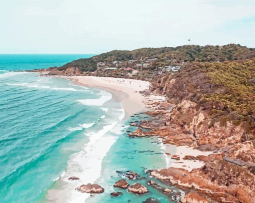 Wategos Beach Landscape Paint By Numbers