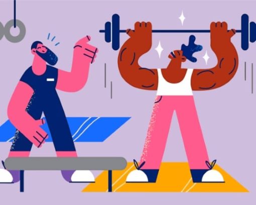 Weightlifting Illustration Paint By Numbers