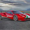 White Red And Green Ferrari 488 GT3 Paint By Numbers