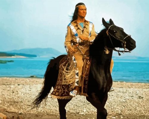 Winnetou Character On Horse Paint By Numbers