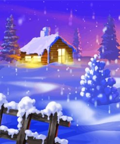 Winter Christmas Snow Night Paint By Numbers