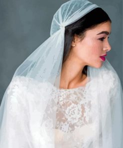 Woman With Lace Wedding Veil Paint By Numbers