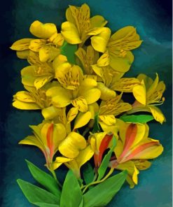 Yellow Alstroemeria Art Paint By Numbers