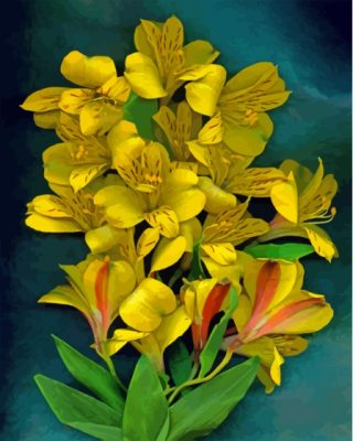 Yellow Alstroemeria Art Paint By Numbers