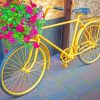 Yellow Bike And Pink Flowers Paint By Numbers