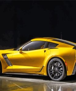 Yellow Corvette Sport Car Paint By Numbers